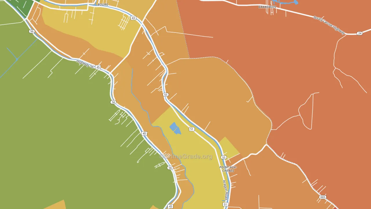 Klondyke, LA Map of Robbery Rates