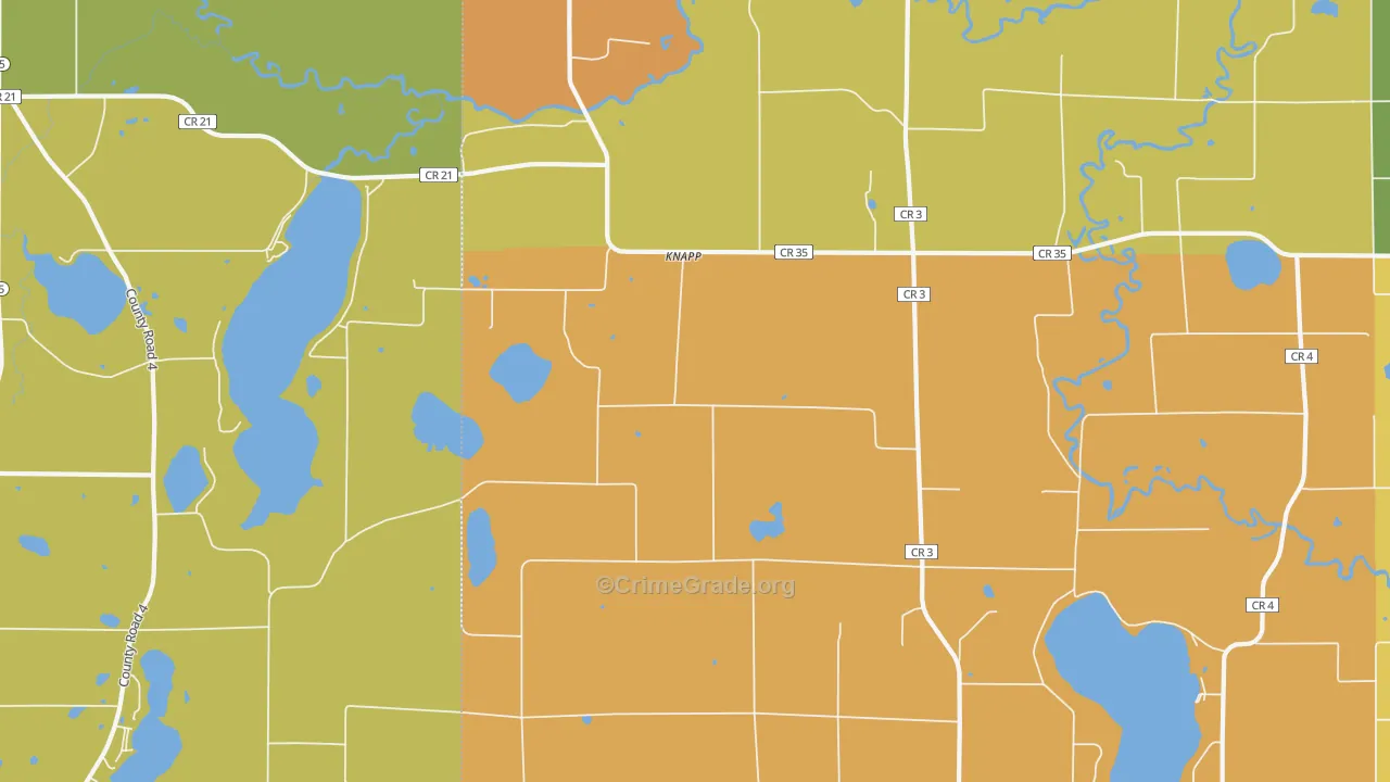 Knapp, MN Map of Robbery Rates