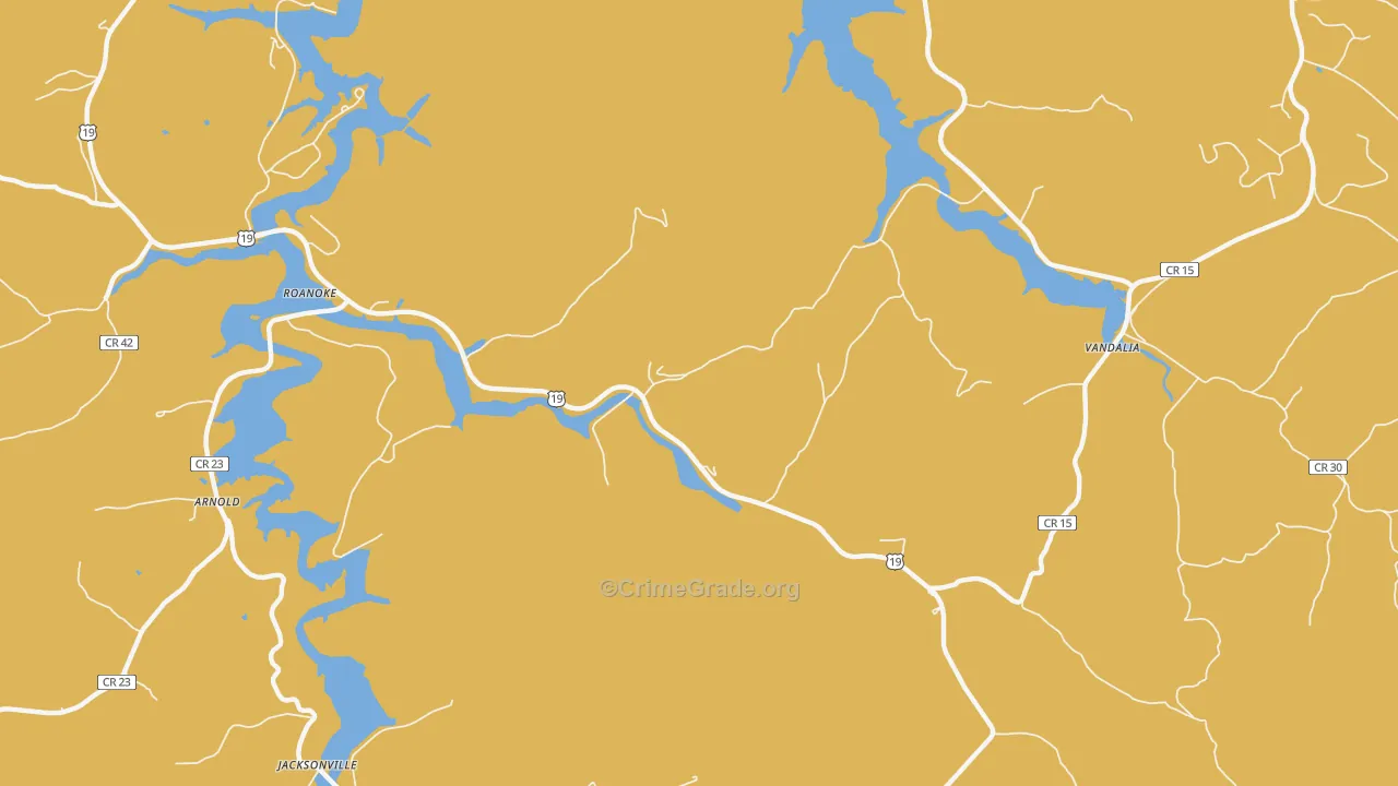 Knawl, WV Map of Robbery Rates