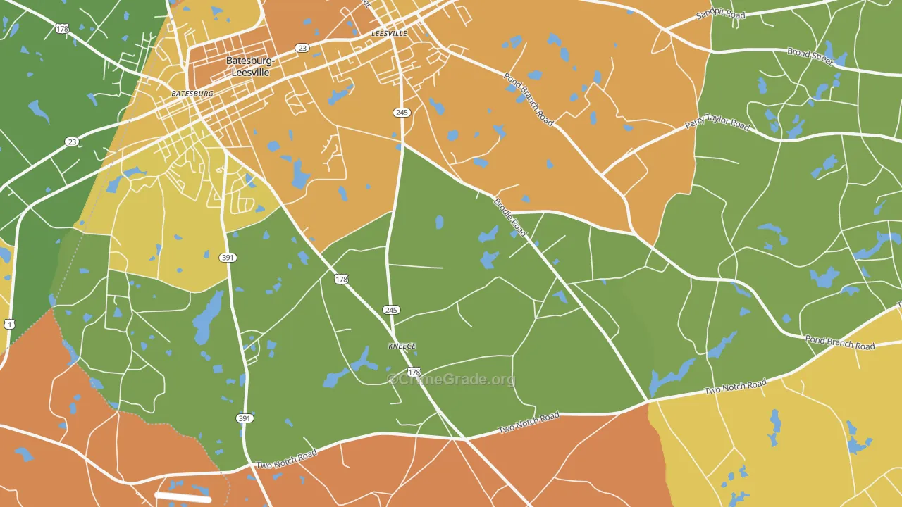 Kneece, SC Map of Robbery Rates