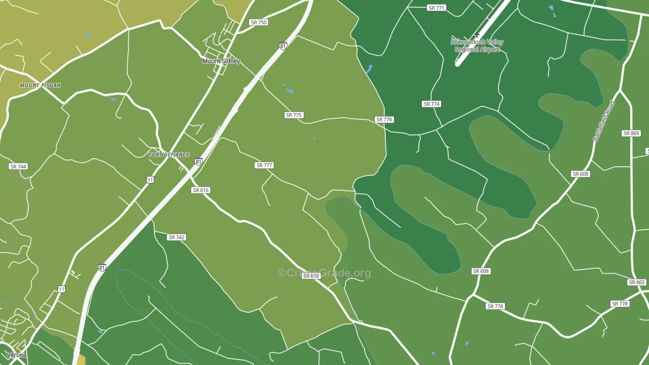 Knightly, VA Map of Robbery Rates