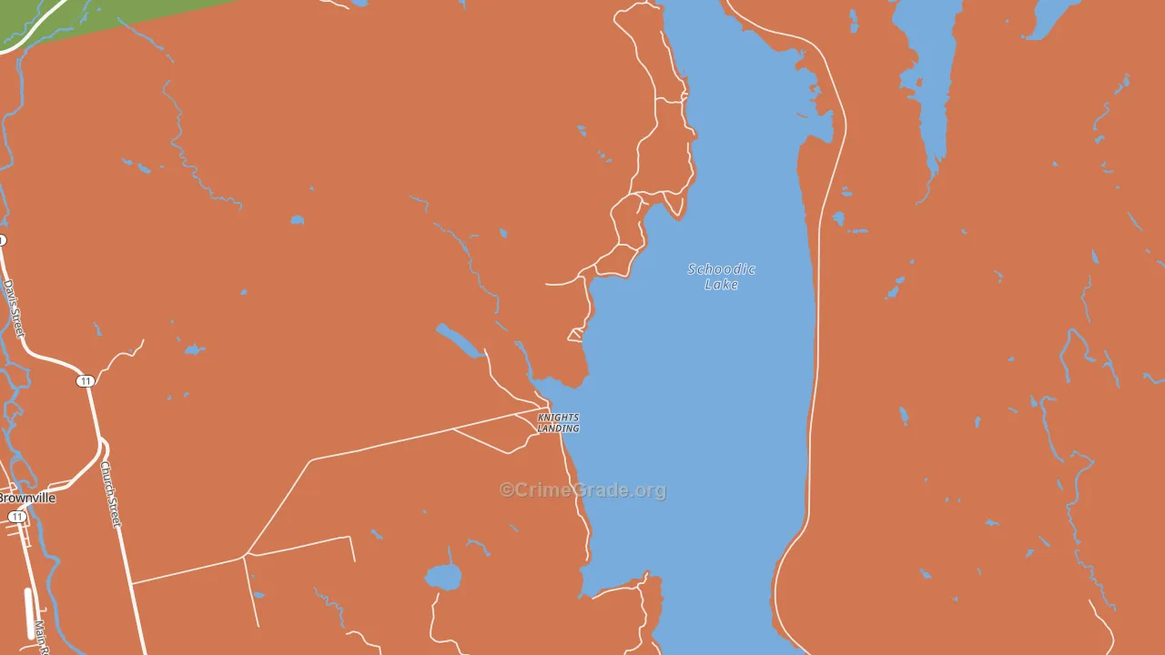 Knights Landing, ME Map of Robbery Rates