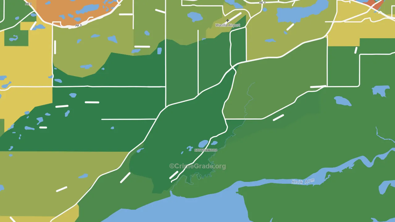 Knik-Fairview, AK Map of Robbery Rates
