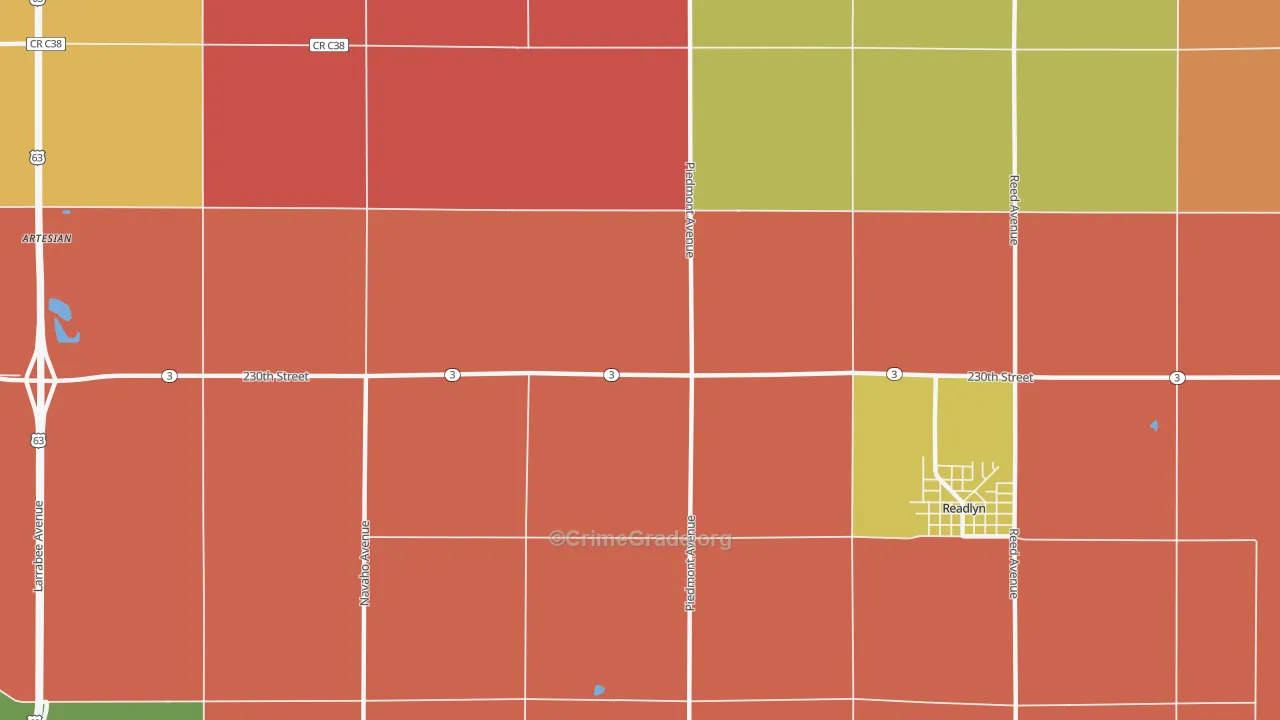 Knittel, IA Map of Robbery Rates