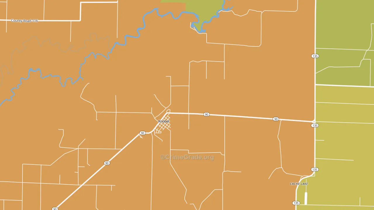 Knobel, AR Map of Robbery Rates