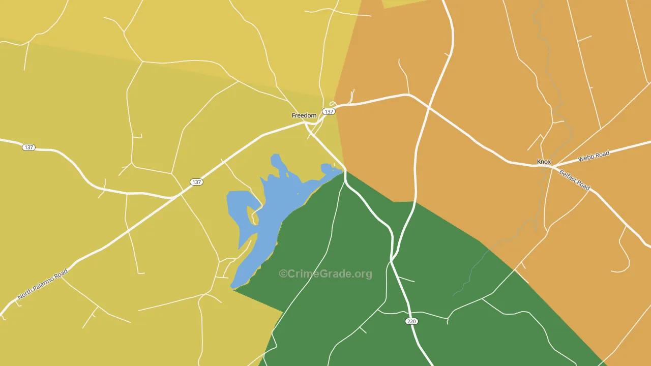 Knox Corner, ME Map of Robbery Rates