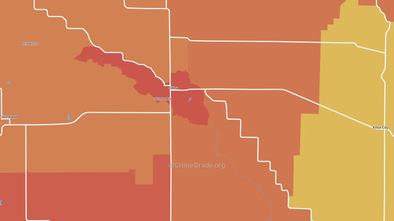 Knox County, MO Map of Robbery Rates