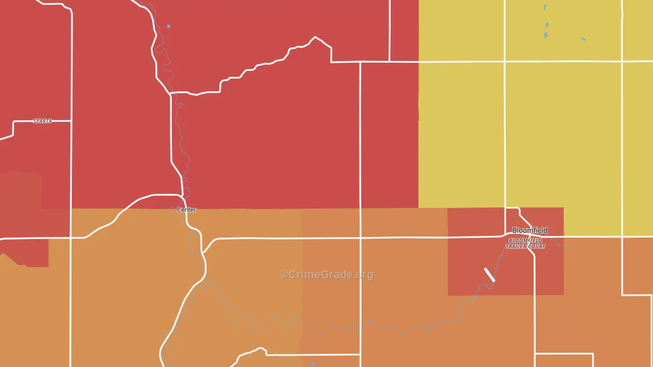 Knox County, NE Map of Robbery Rates