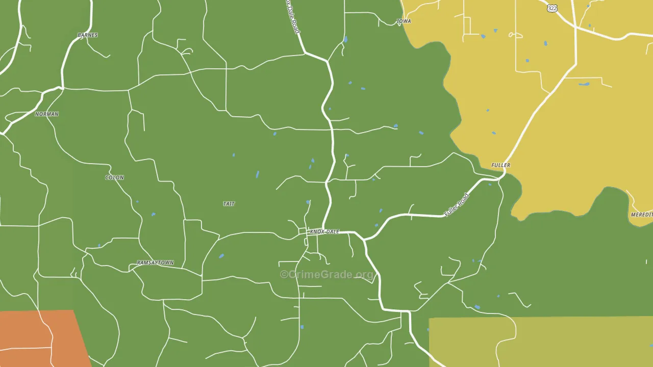 Knox Dale, PA Map of Robbery Rates
