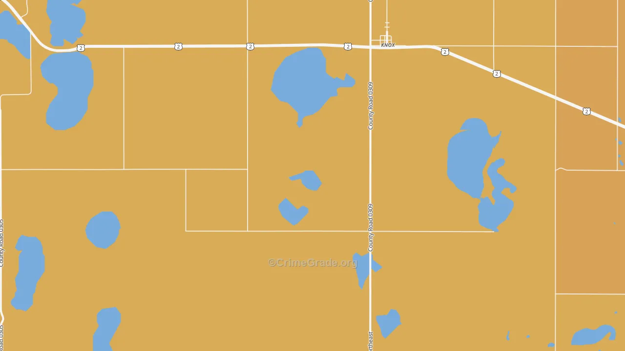 Knox, ND Map of Robbery Rates