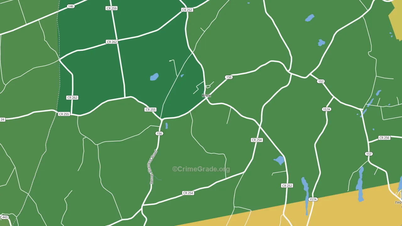 Knox, NY Map of Robbery Rates