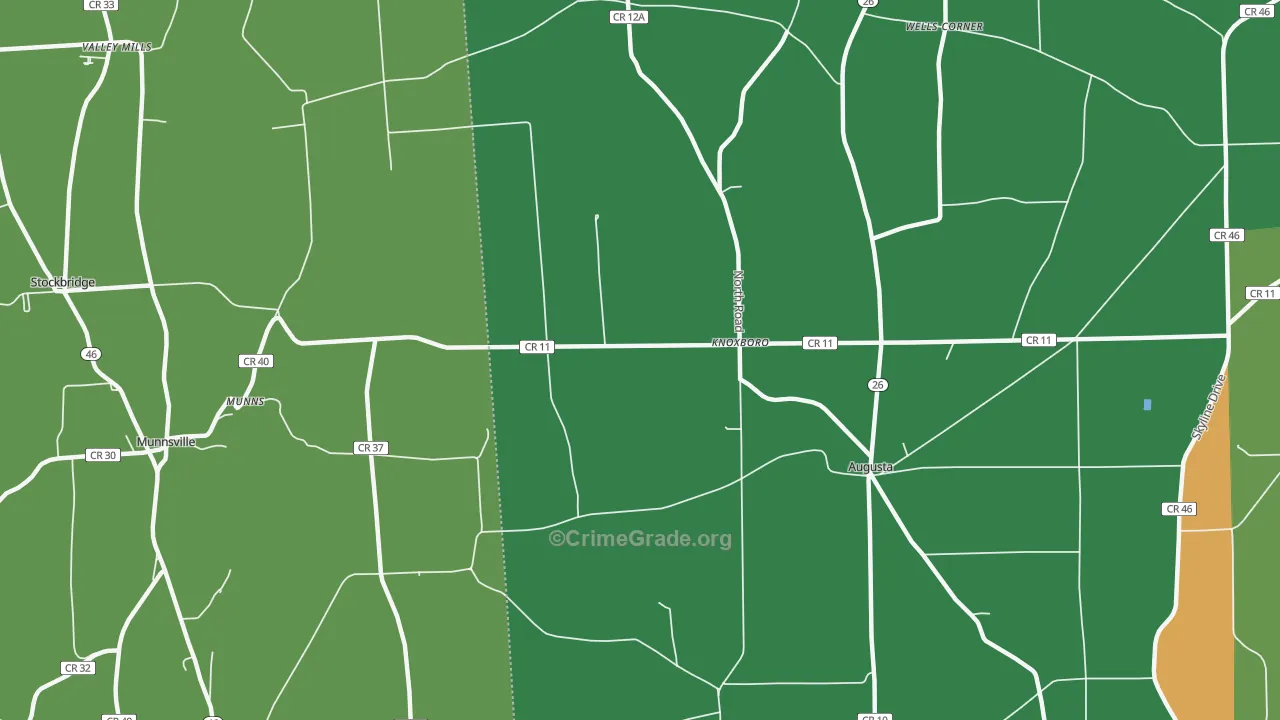 Knoxboro, NY Map of Robbery Rates