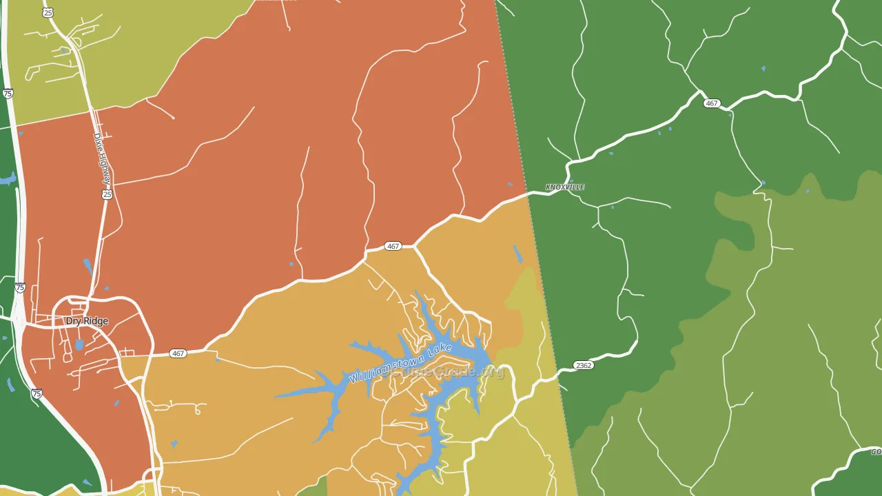 Knoxville, KY Map of Robbery Rates
