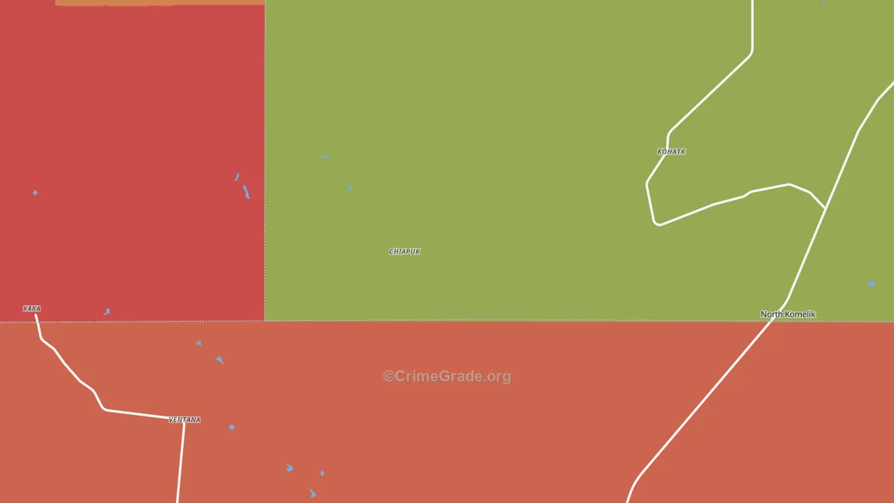 Kohatk, AZ Map of Robbery Rates