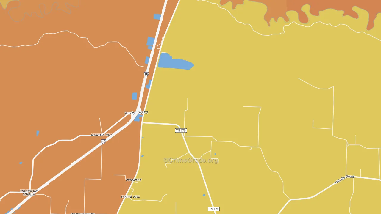 Koko, TN Map of Robbery Rates