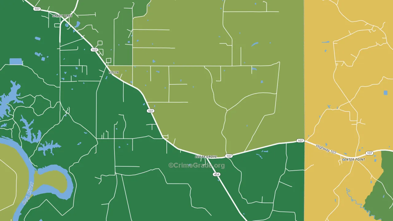 Kolin, LA Map of Robbery Rates
