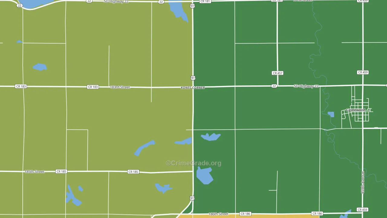 Kones Corner, SD Map of Robbery Rates
