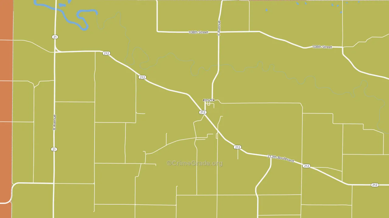 Koszta, IA Map of Robbery Rates