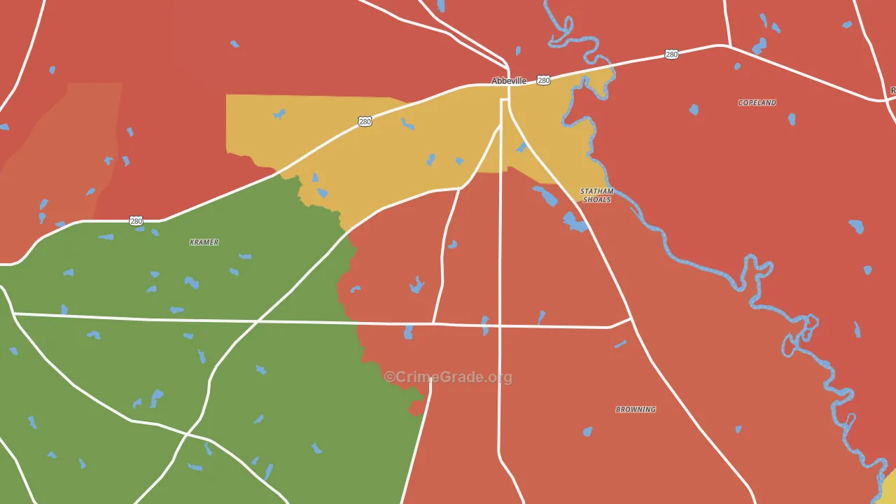 Kramer, GA Map of Robbery Rates