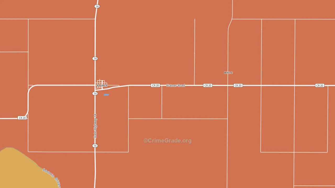 Kramer, ND Map of Robbery Rates