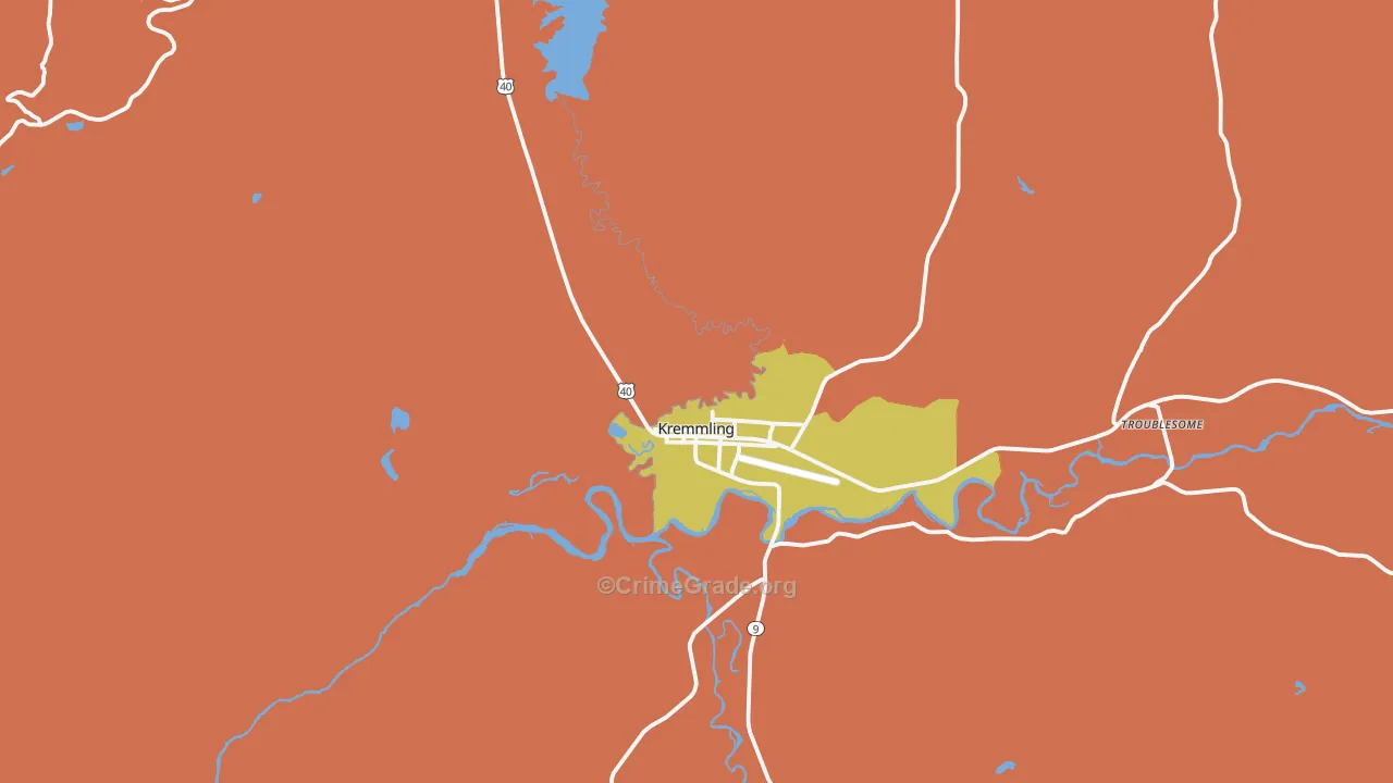 Kremmling, CO Map of Robbery Rates