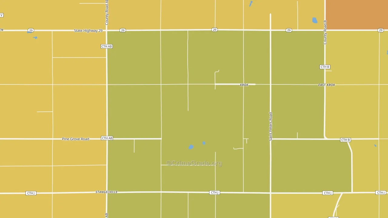 Krok, WI Map of Robbery Rates