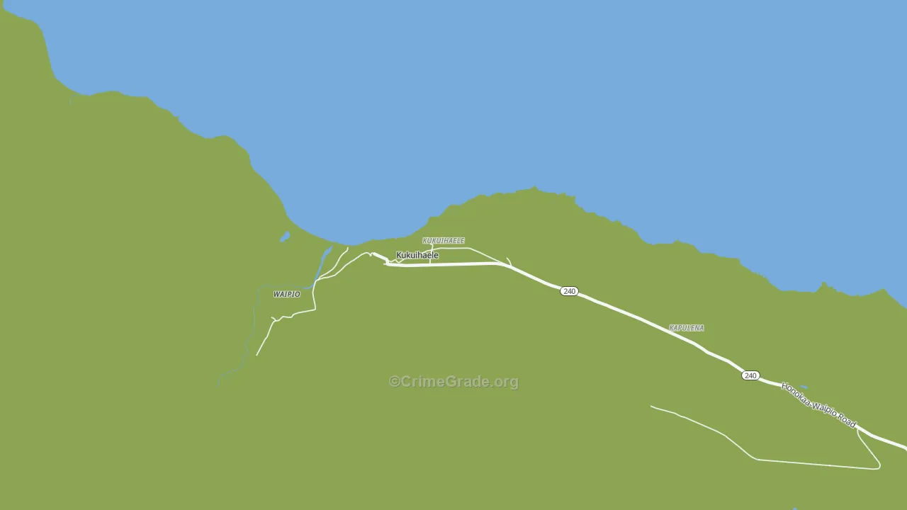 Kukuihaele, HI Map of Robbery Rates