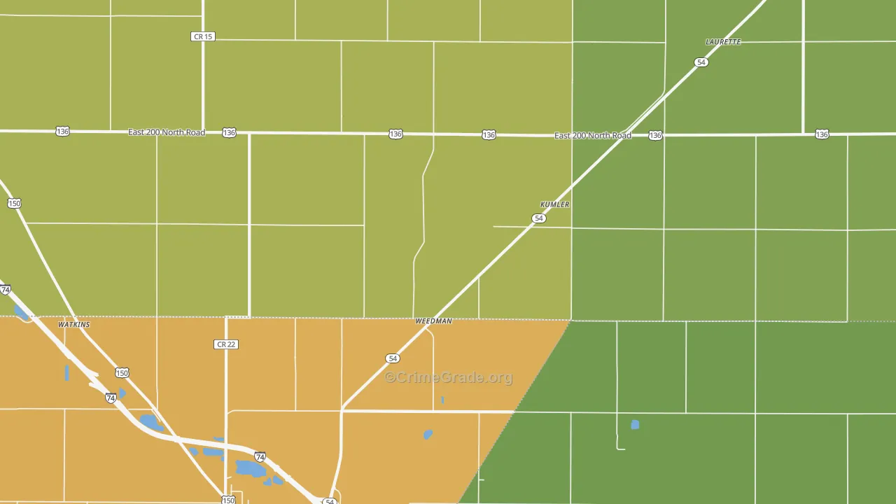 Kumler, IL Map of Robbery Rates