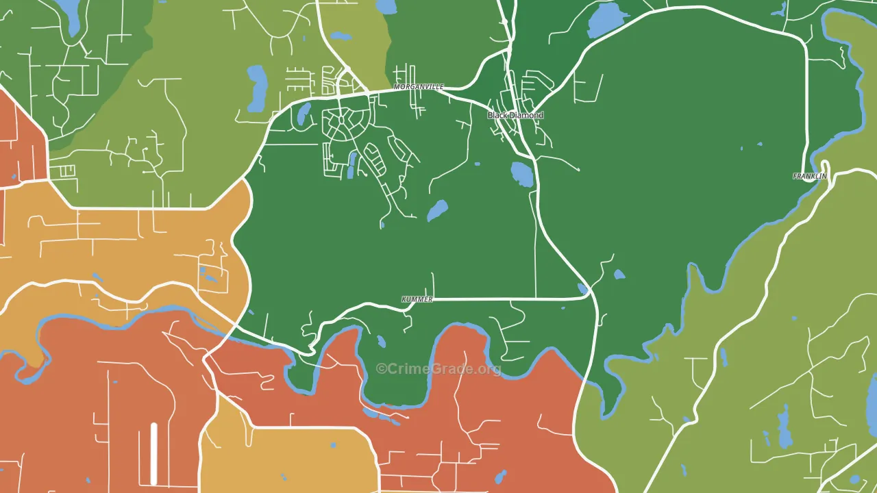 Kummer, WA Map of Robbery Rates