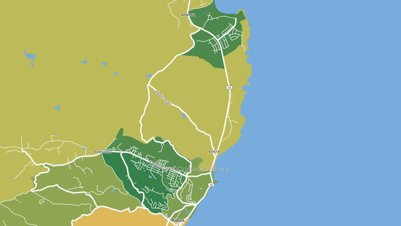 Kumukumu, HI Map of Robbery Rates