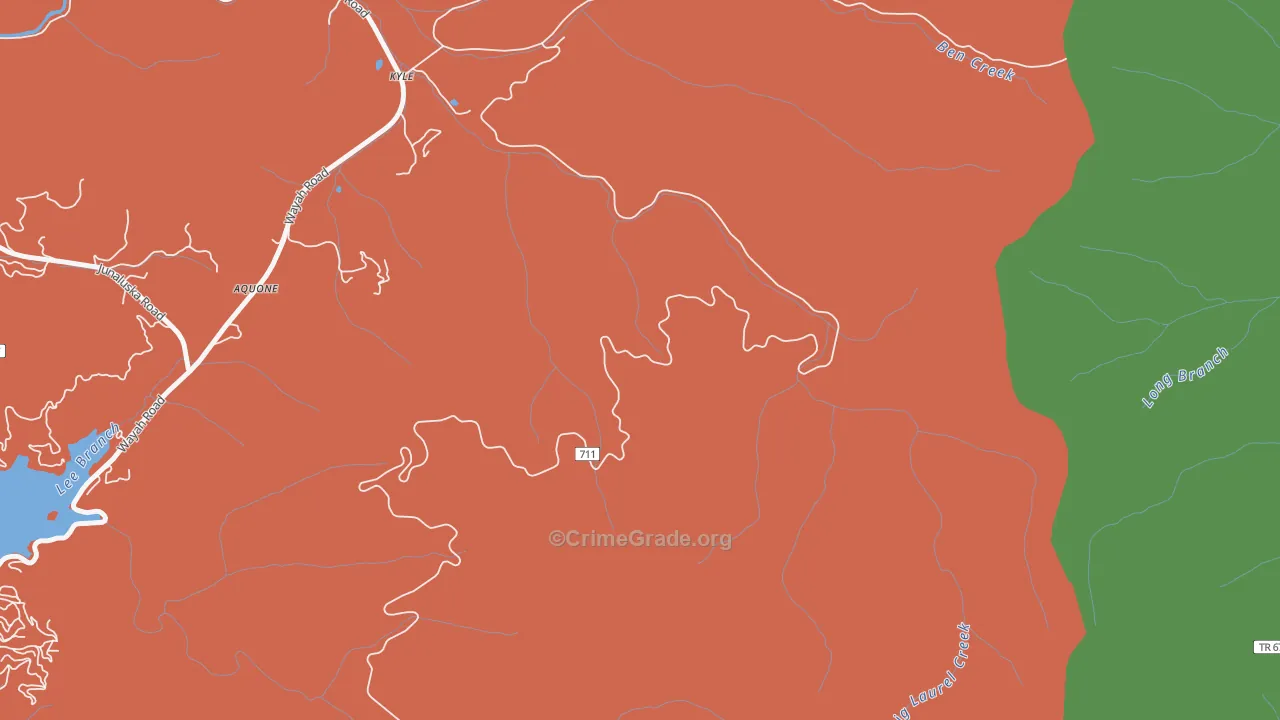 Kyle, NC Map of Robbery Rates