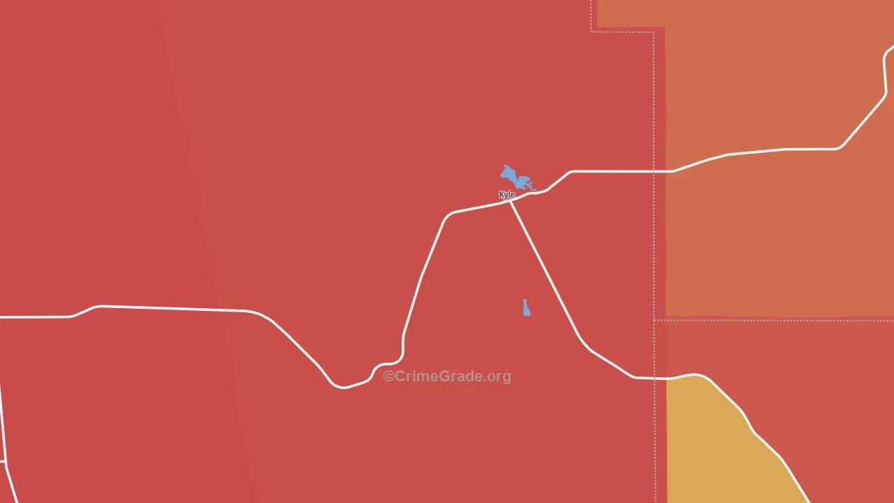 Kyle, SD Map of Robbery Rates