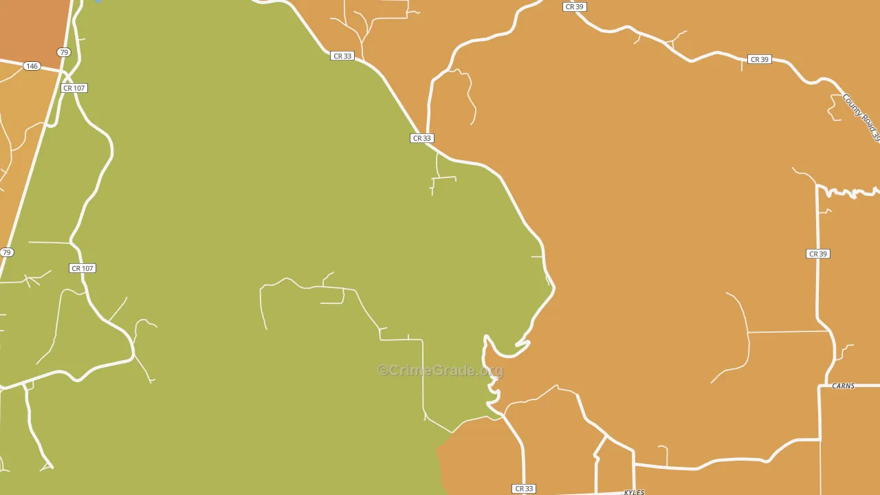 Kyles, AL Map of Robbery Rates