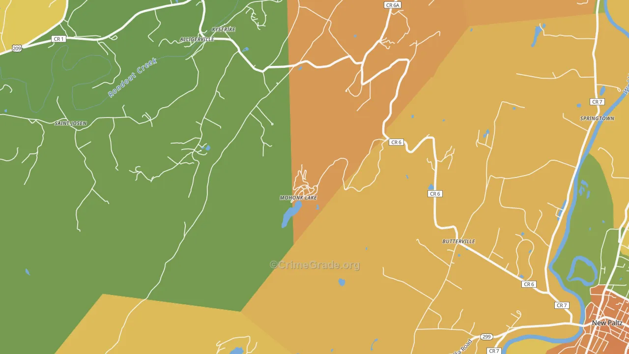 Kyserike, NY Map of Robbery Rates