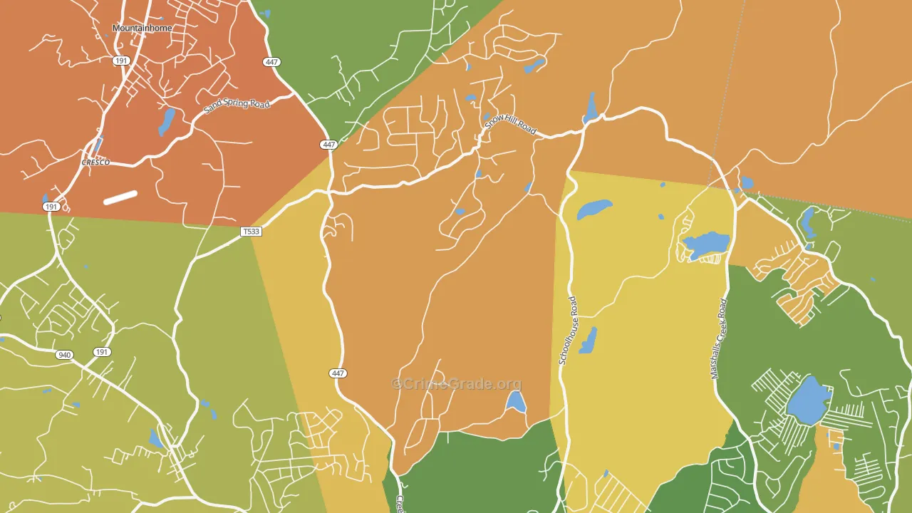 La Anna, PA Map of Robbery Rates