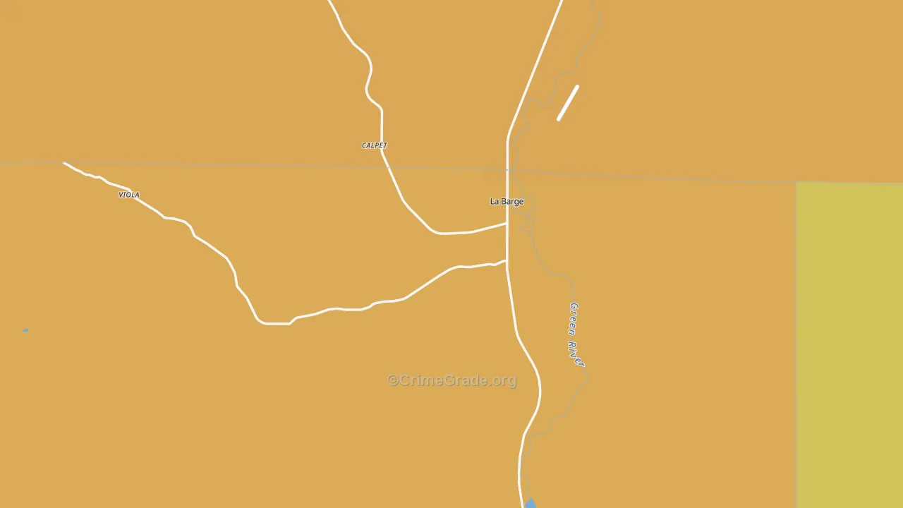 La Barge, WY Map of Robbery Rates