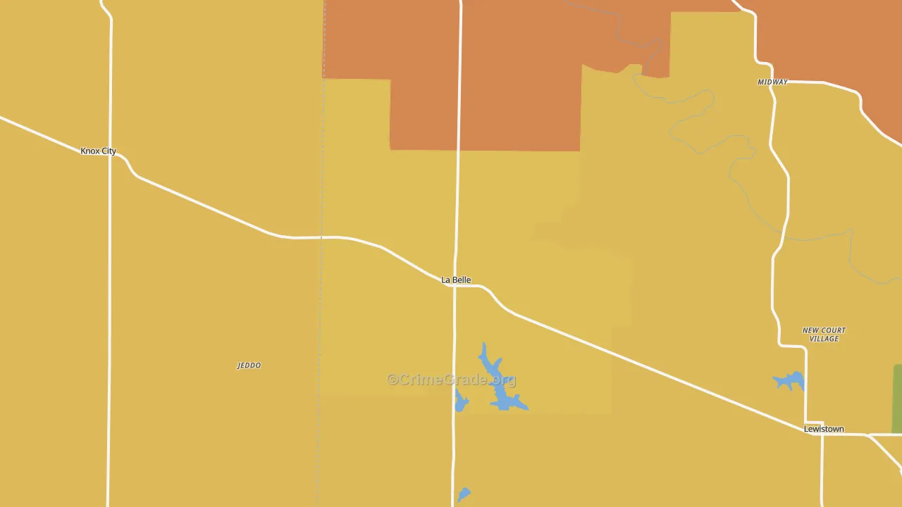 La Belle, MO Map of Robbery Rates