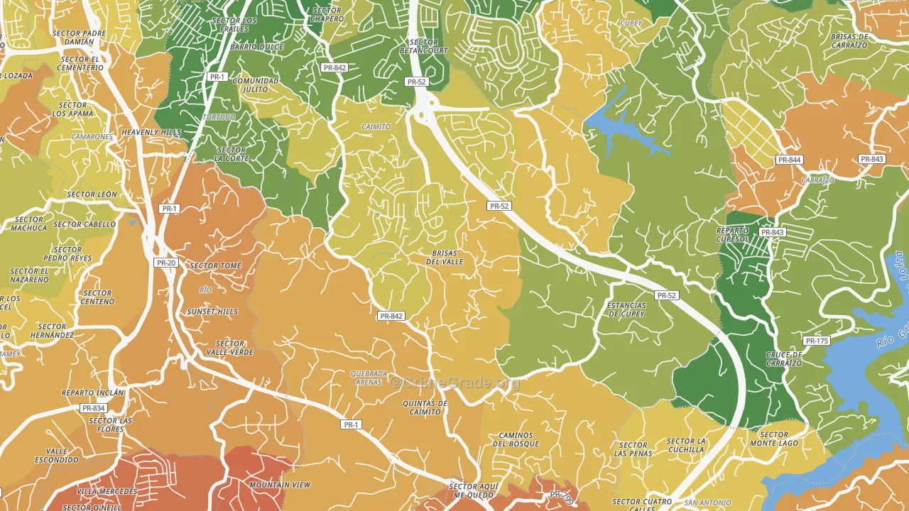 La Cumbre, PR Map of Robbery Rates