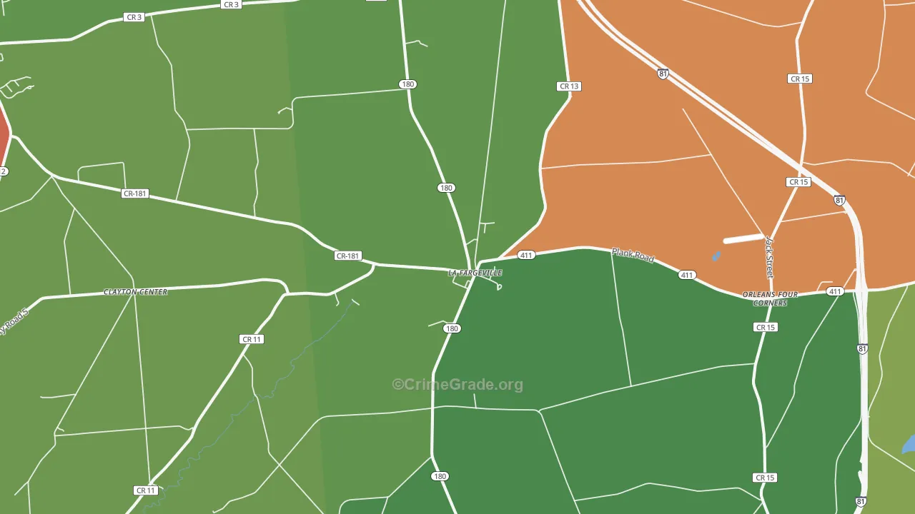 La Fargeville, NY Map of Robbery Rates