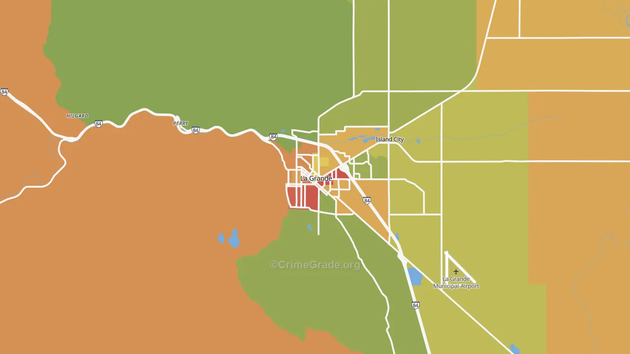 La Grande, OR Map of Robbery Rates