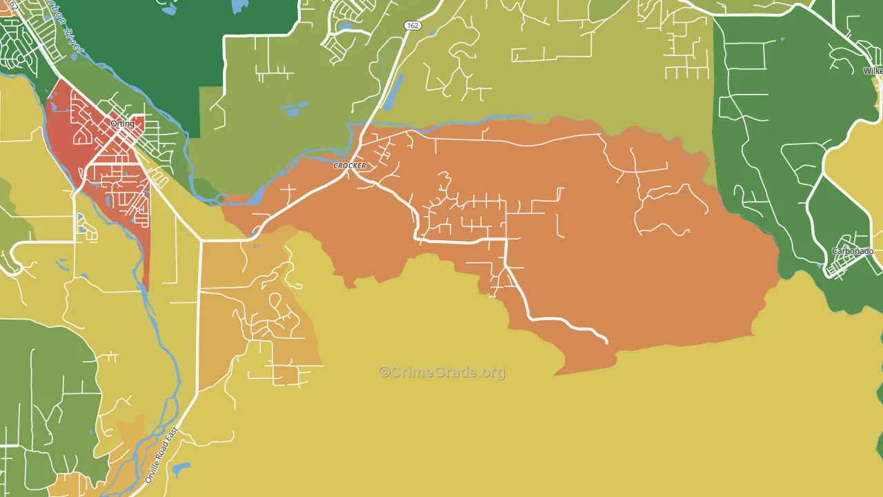La Grande, WA Map of Robbery Rates