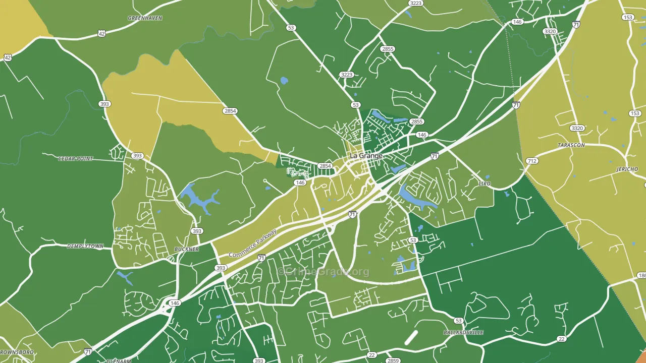 La Grange, KY Map of Robbery Rates