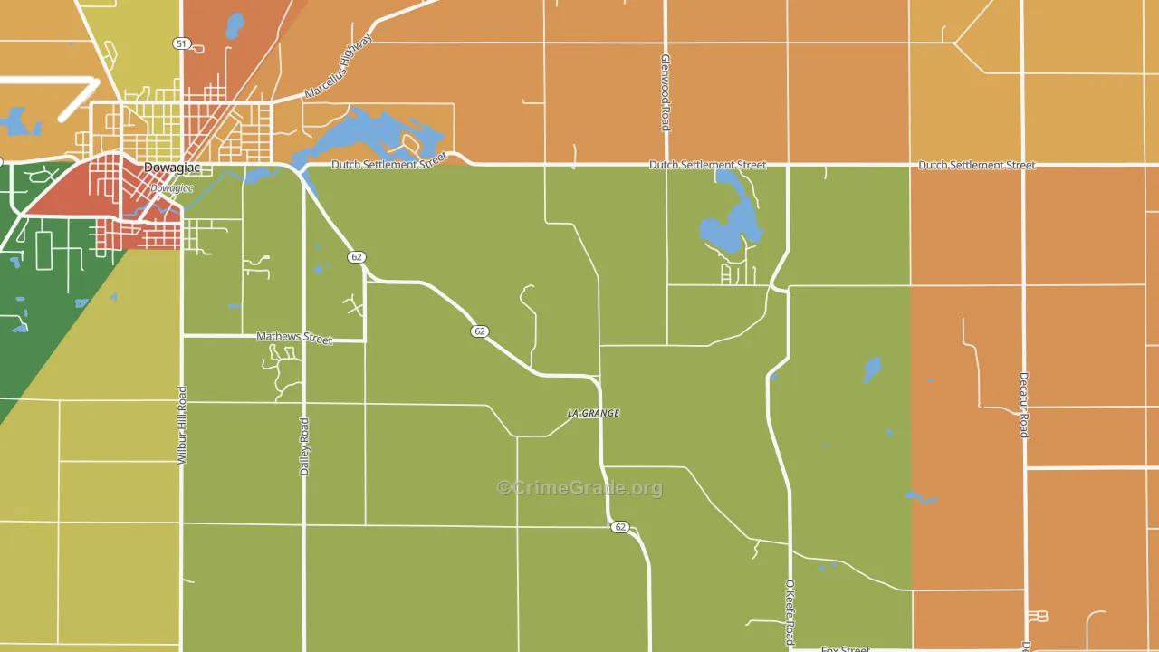 La Grange, MI Map of Robbery Rates