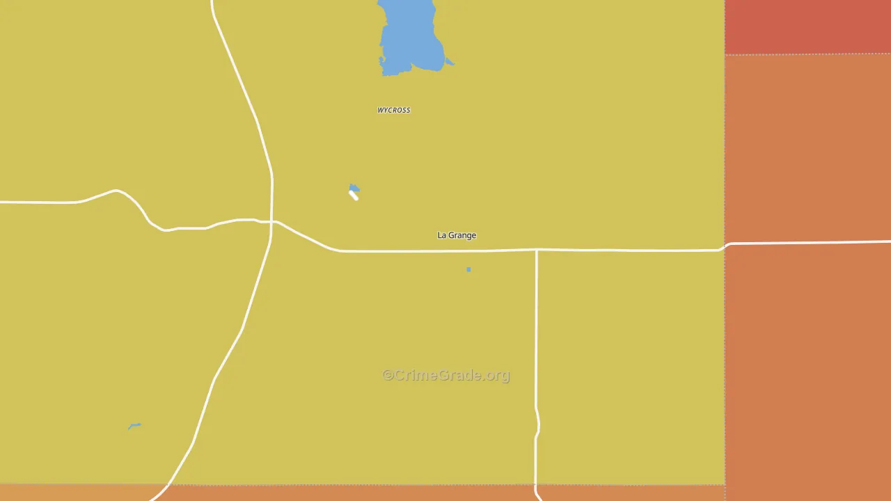 La Grange, WY Map of Robbery Rates