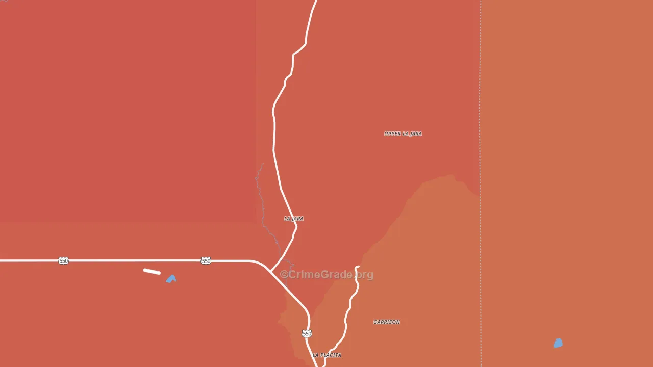 La Jara, NM Map of Robbery Rates