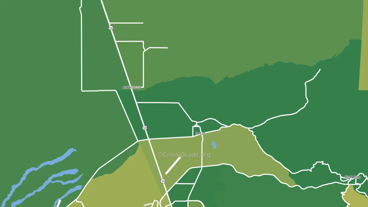 La Luz, NM Map of Robbery Rates