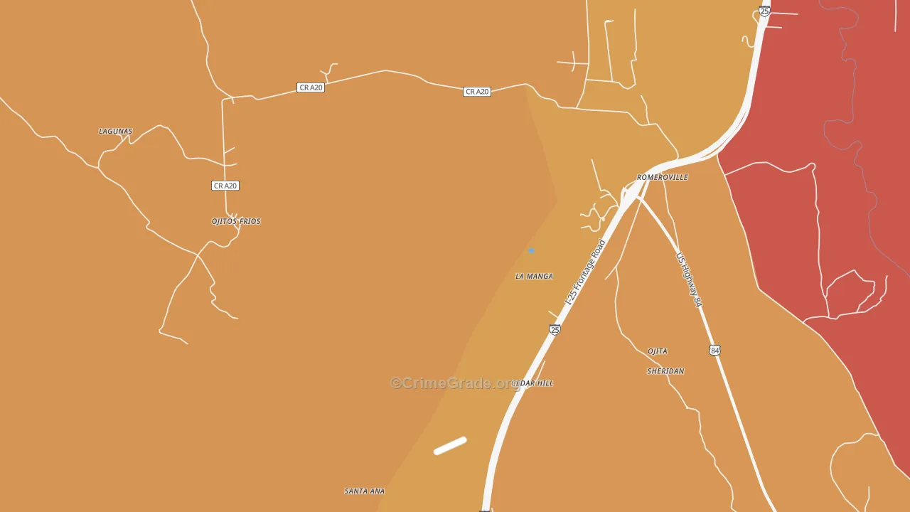 La Manga, NM Map of Robbery Rates