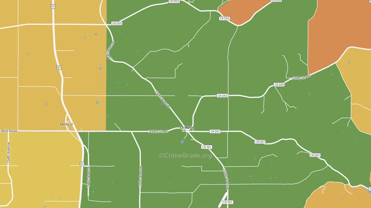 La Motte, IA Map of Robbery Rates
