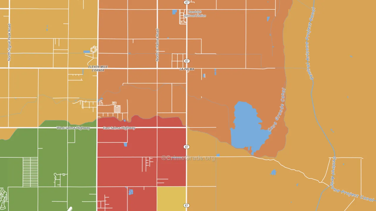 La Palma, AZ Map of Robbery Rates