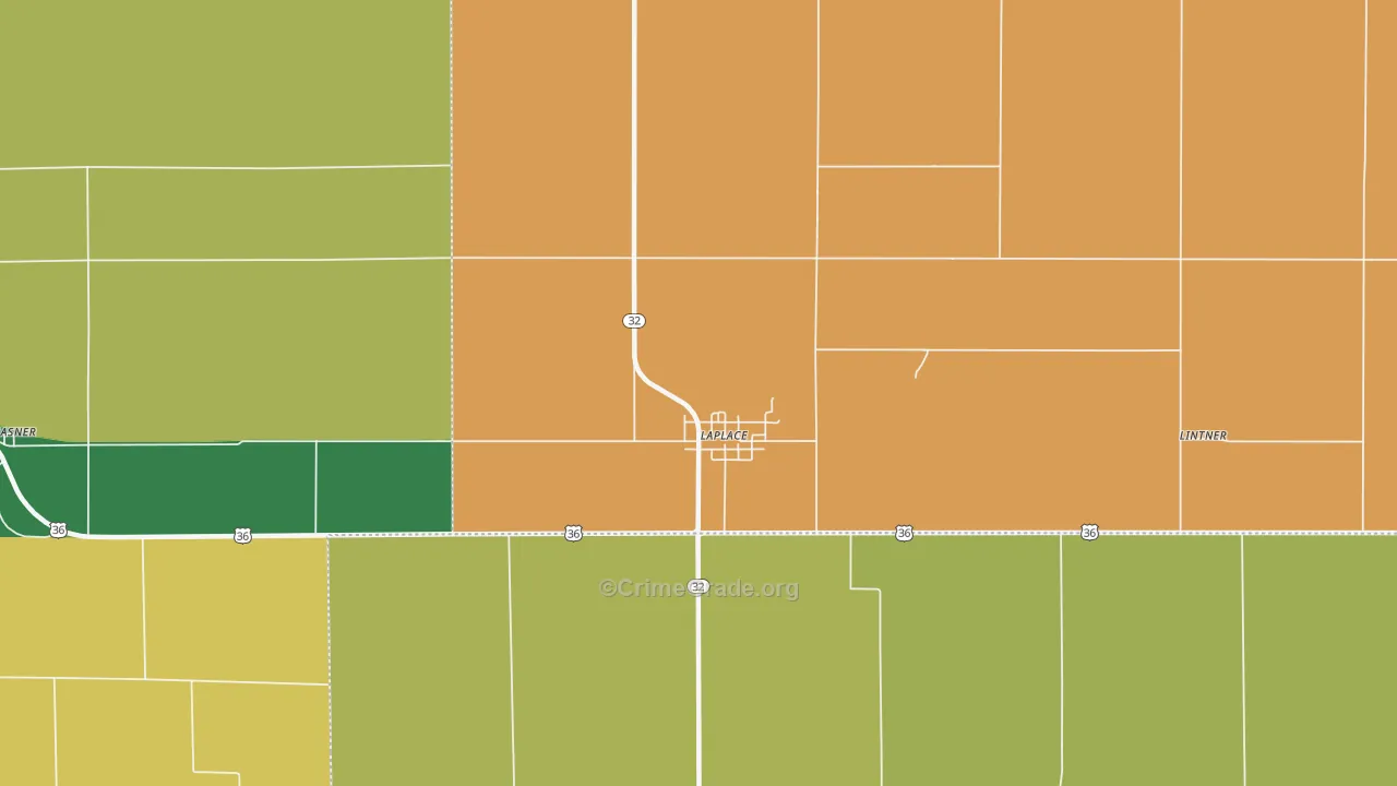 La Place, IL Map of Robbery Rates